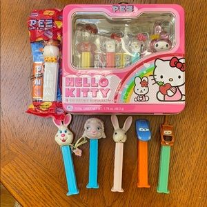 10 PEZ dispensers including Hello Kitty set